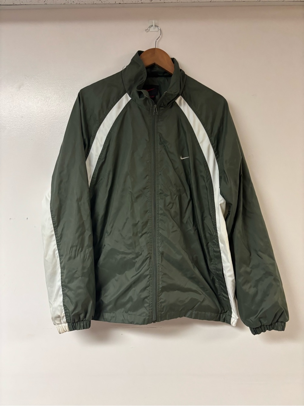 Vintage Nike Men’s XL Colorblock Windbreaker Track Jacket Green White